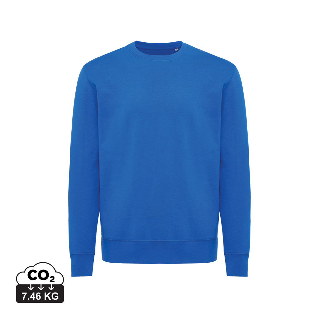 Sweater publicitaire unisexe à col rond coton bio Etosha Iqoniq Bleu royal